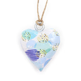 BLUE ABSTRACT - Mini Mango Wood Heart
