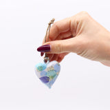 BLUE ABSTRACT - Mini Mango Wood Heart