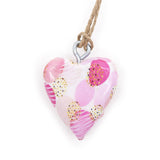 PINK ABSTRACT - Mini Mango Wood Heart