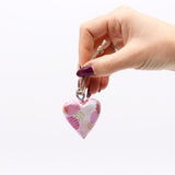 PINK ABSTRACT - Mini Mango Wood Heart