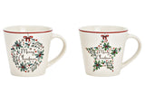 MERRY CHRISTMAS Wreath Mug (2 assorted)