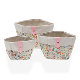 VINTAGE FLORAL Baskets - Set of 3  (PINK)