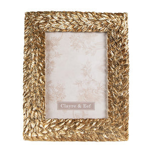 Gold Leaves Photo Frame