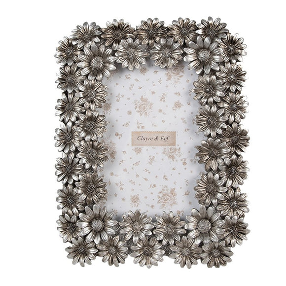 Silver Floral Photo Frame