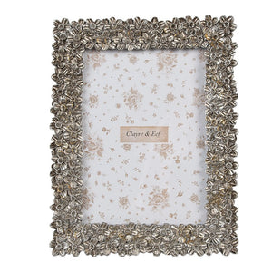 Silver Floral Photo Frame