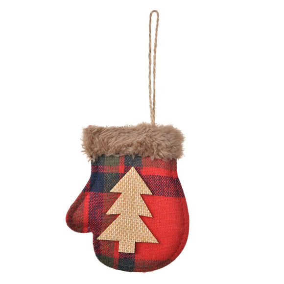 Rustic Gingham Ornament -- TREE