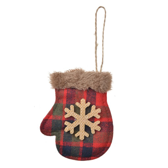 Rustic Gingham Ornament -- SNOWFLAKE