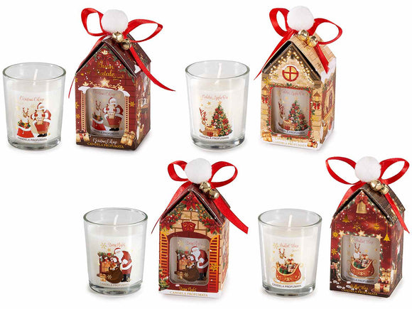 CHRISTMAS WISHES Glass Candle Pot (18hrs)