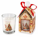 CHRISTMAS WISHES Glass Candle Pot (18hrs)
