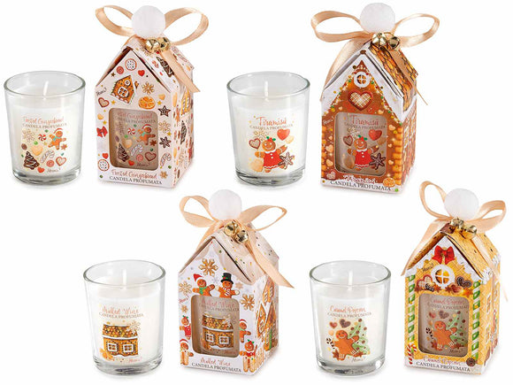 GINGERBREAD HOUSE Glass Candle Pot (18hrs)
