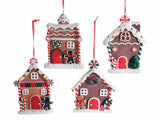 GINGERBREAD HOUSE - Hanging Ornament (Red & Green)