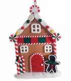 GINGERBREAD HOUSE - Hanging Ornament (Red & Green)