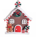 GINGERBREAD HOUSE - Hanging Ornament (Red & Green)