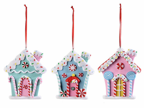 GINGERBREAD HOUSE - Hanging Ornament (Pastels)