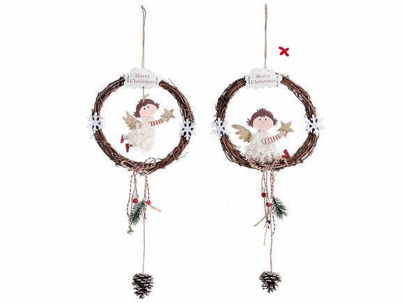 GLITTERED ANGEL Wreaths (2 assorted)