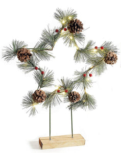 PINE WREATH - Light-Up Decoration    !! LAST 1 STAR & LAST 1 ROUND LEFT !!