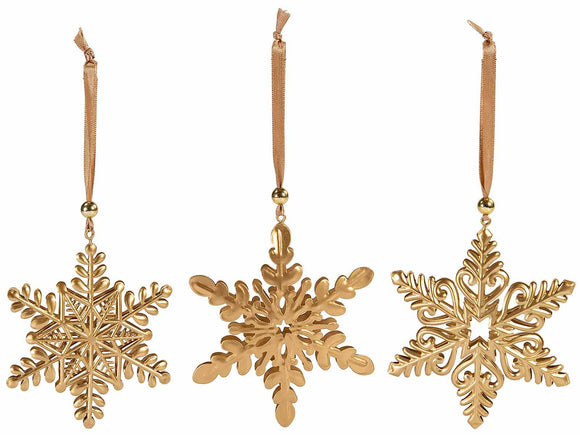 GOLD SNOWFLAKE - Hanging Ornament (metal)