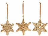 GOLD SNOWFLAKE - Hanging Ornament (metal)