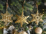 GOLD SNOWFLAKE - Hanging Ornament (metal)