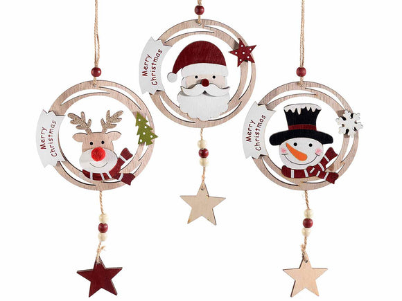 MERRY CHRISTMAS Hanging Ornaments (3 assorted)