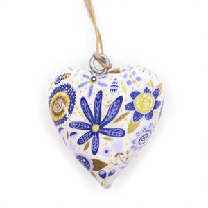 MARINE BLUE - Small Mango Wood Heart