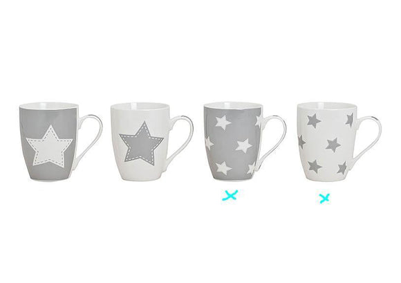 Grey STARS Mug (4 assorted)