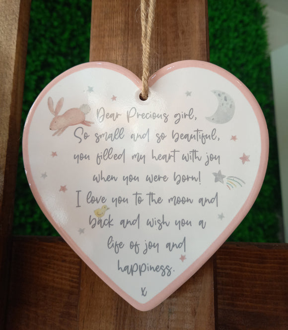 BABY Heart Plaques  - PINK