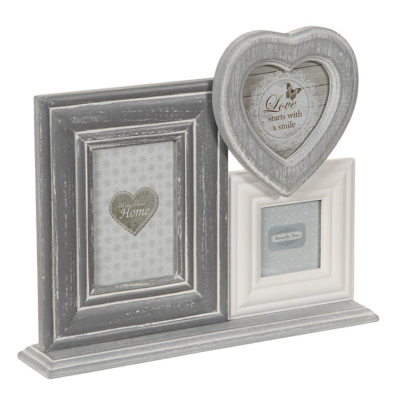 Grey Heart Collage Photo Frame   !! LAST 1 LEFT !!