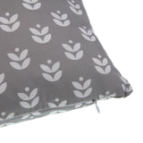 Grey Flower Cushion + Filler