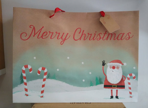 Santa & Candy Cane XL Gift Bag