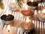 Pack of 6 glittered t-lites