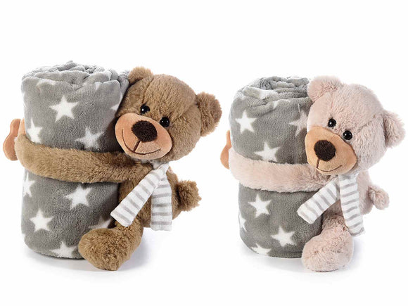 Plush Teddy Bear Toy & Blanket Set