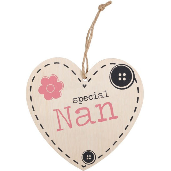 Special Nan Heart Plaque