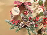 SNOWY PINE CONES & BERRIES Wreath