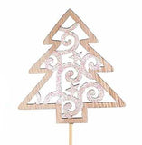 GLITTERED TREE Stakes - 4 Assorted