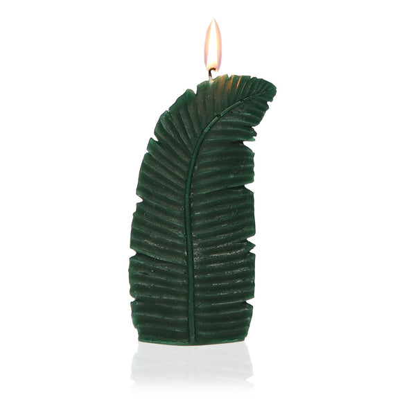 Emerald Leaf Candle - SMALL