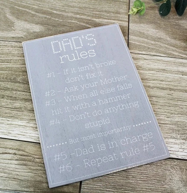 DAD RULES - Plaque – Haven - Malta