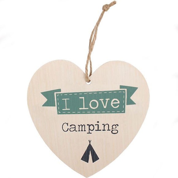 Love Camping Heart Plaque