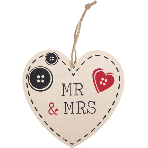 Mr & Mrs Heart Plaque