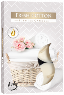 FRESH COTTON - x6 scented tealight candles