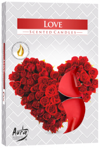 LOVE - x6 scented tealight candles