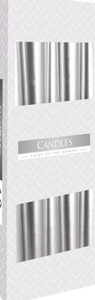 METALLIC SILVER - Tapered Candle