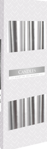 METALLIC SILVER - Tapered Candle