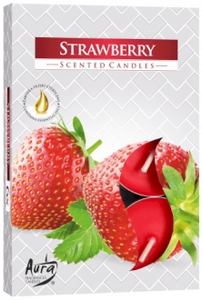 STRAWBERRY - x6 scented tealight candles