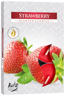 STRAWBERRY - x6 scented tealight candles